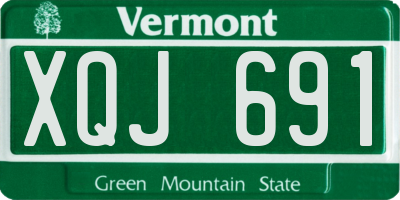 VT license plate XQJ691