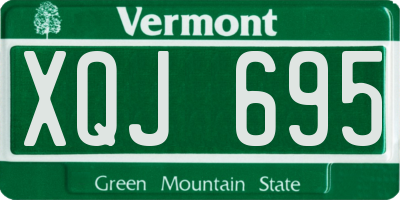 VT license plate XQJ695