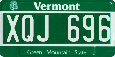 VT license plate XQJ696