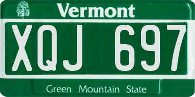VT license plate XQJ697