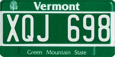 VT license plate XQJ698