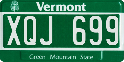VT license plate XQJ699