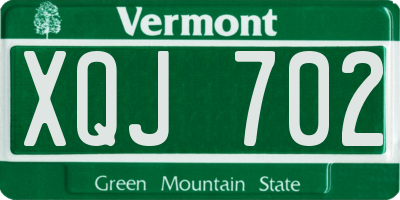 VT license plate XQJ702