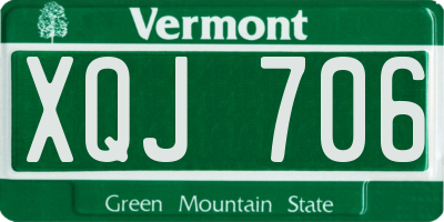 VT license plate XQJ706