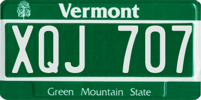 VT license plate XQJ707