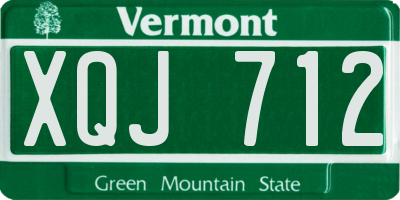 VT license plate XQJ712