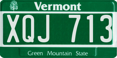 VT license plate XQJ713