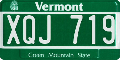 VT license plate XQJ719