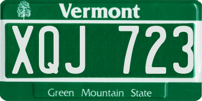 VT license plate XQJ723