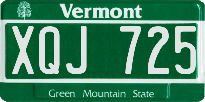 VT license plate XQJ725