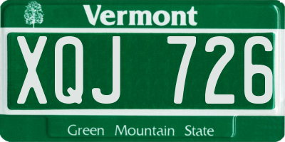 VT license plate XQJ726