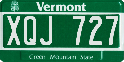 VT license plate XQJ727