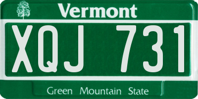 VT license plate XQJ731
