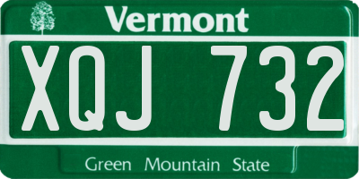 VT license plate XQJ732