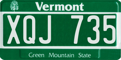 VT license plate XQJ735