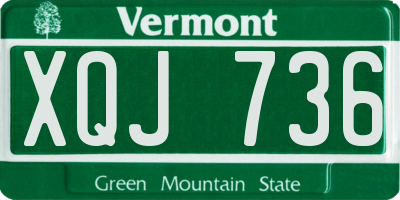 VT license plate XQJ736