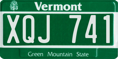 VT license plate XQJ741