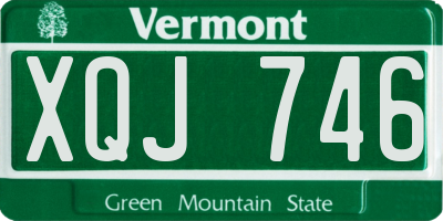 VT license plate XQJ746