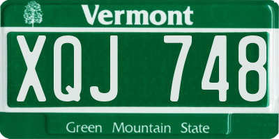 VT license plate XQJ748