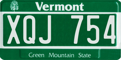 VT license plate XQJ754