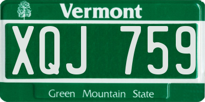 VT license plate XQJ759