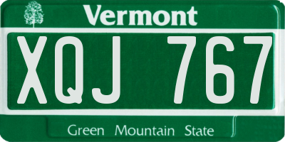 VT license plate XQJ767