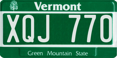 VT license plate XQJ770