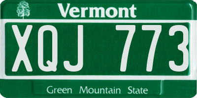 VT license plate XQJ773