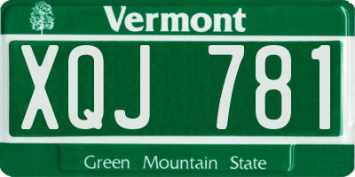 VT license plate XQJ781