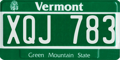 VT license plate XQJ783