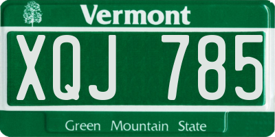 VT license plate XQJ785
