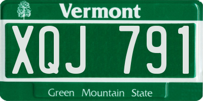 VT license plate XQJ791