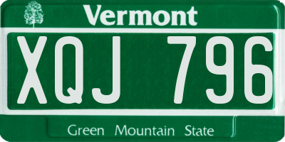 VT license plate XQJ796