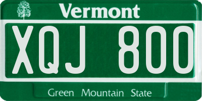 VT license plate XQJ800