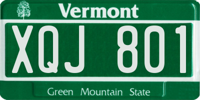 VT license plate XQJ801