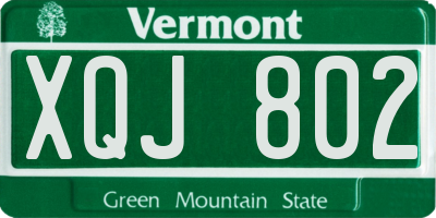 VT license plate XQJ802