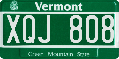VT license plate XQJ808