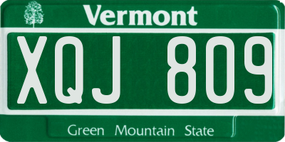 VT license plate XQJ809