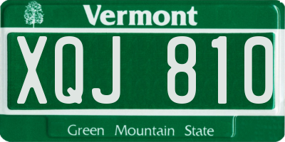 VT license plate XQJ810