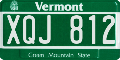 VT license plate XQJ812