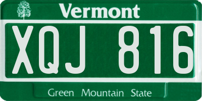 VT license plate XQJ816