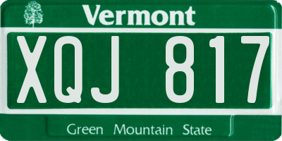 VT license plate XQJ817
