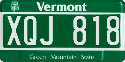 VT license plate XQJ818