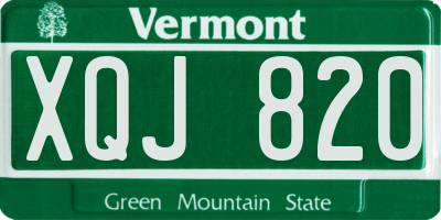 VT license plate XQJ820