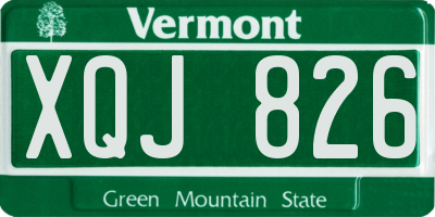 VT license plate XQJ826