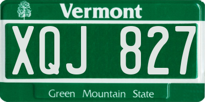VT license plate XQJ827