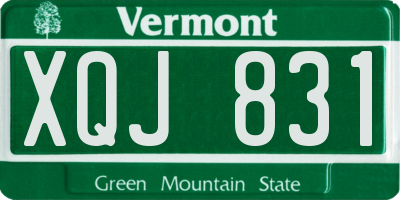 VT license plate XQJ831
