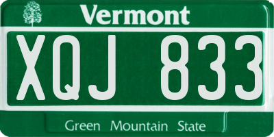 VT license plate XQJ833