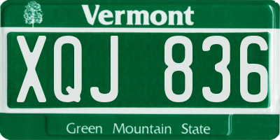 VT license plate XQJ836