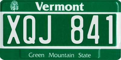 VT license plate XQJ841